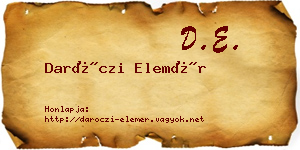 Daróczi Elemér névjegykártya